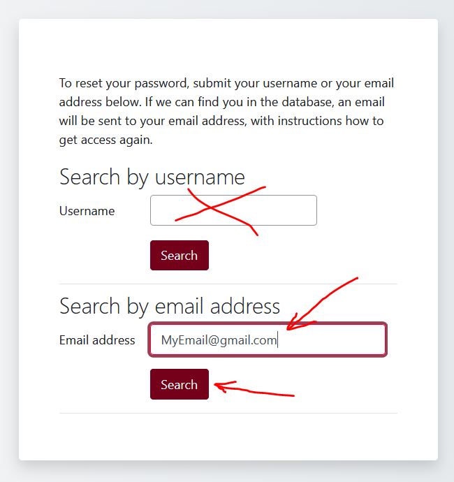 Vyhľadať podla username alebo email adresy